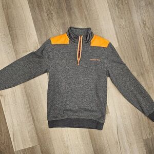 Vineyard Vines size XS Unisex Jacket Orange and Gray quarter zip